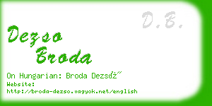 dezso broda business card